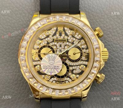 Rolex Daytona Eye Of The Tiger Yellow Gold 40mm Rolex Oysterflex Replica Watch